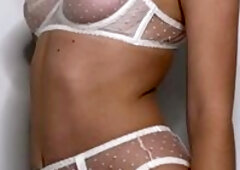 Cute curly brunette solo webcam masturbation