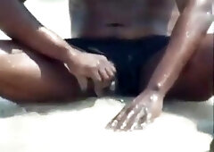 masturbating off at the beach