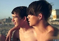 Shaved twinks anal sex with facial