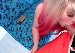 Curvy slut gets her face flooded with cum after passionate fisting and worship