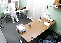 Czech Doctor makes hawt patient with fantastic breasts squirt for the 1st time