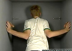 Blonde twink sucking dick in a gloryhole