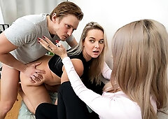 Chubby blonde babe Nikky Dream likes jumping on a huge wiener