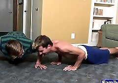 Stepdaddy makes his stepson suck twinks enormous cock