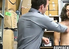 Handsome Suspect Gets Strip-Searched and Fucked by a Horny Twisted Guard