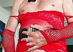 VERY UGLY OLD SLUT CARESSES HER LITTLE PUSSY