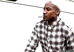 Ghetto guy gets black ass destroyed by hot stud in public