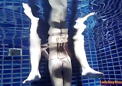 Transgirl Sugas Gives Man A Oral In Swimming Pool