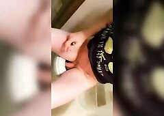 Cute MTF Transgender Woman Takes A Piddle During The Time That Smokin' A Joint In Her Hotel Room
