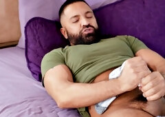 Busty black trans riding bareback in erotic couple