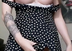 Transsexual damsel juggling her yam-sized beefstick commando