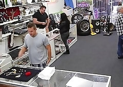 Even this muscled hunk submits to crooked pawn shop employees