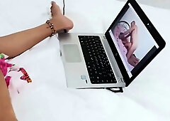 Little Angel - My Skinny Neighbour Girl Watching My Porn And Masturbating