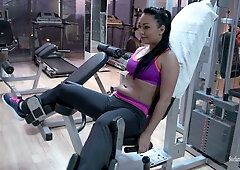 Romanian tattooed beauty Rosalina shares an intimate moment with Stefan in the gym