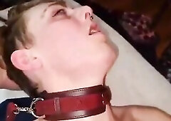 Femme with belt drills trans beauty in the butt during the time that her boyfriend films it