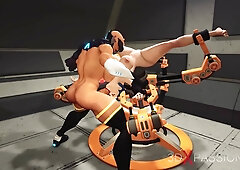 Sumptuous enormous bosoms young lady in handcuffs gets ravaged rock hard by cyber dickgirl in the jail