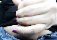 Trans public car masturbation