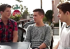 Hot twink bukkake with facial