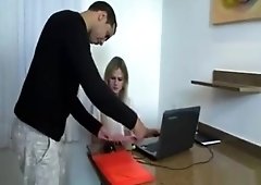 blonde TS In Lace hose Doggystyled