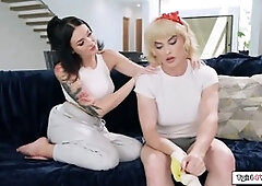 Naughty platinum-blonde Lucy Hart enjoys solo anal play