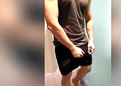 Cam In Gym Shower Shows Hunk Giving Himself A Golden Shower And Cum