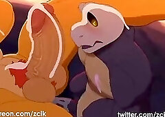 Zcik gay furry animation - dragon and dino