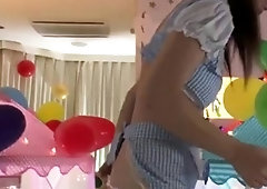 Kinky Asian teen in lingerie plays out her hardcore fantasy