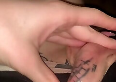 Young sexy TS playing with small cock