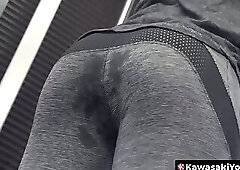 Japanese jock Yoshi Kawasaki intense dildo training play in the gym