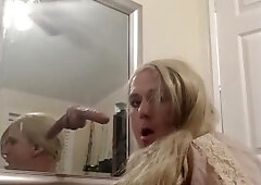 Crossdressing Blonde Almost Gets Caught (better Quality)