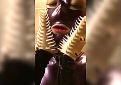 lotion massage with latex doll