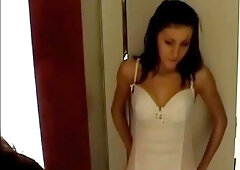 Sensual long-haired angel Nicky is shooting a nice video in the dressing room