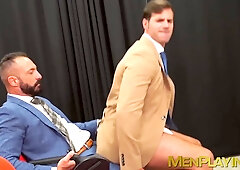 Cutie Xavi Garcia pounds his ass on the cock of professor Dani Robles