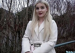 Public Agent Hawt Blond from California Sucks and Bangs a Giant European Penis