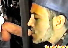 Horny vintage jock sucks off strangers big cock deepthroat