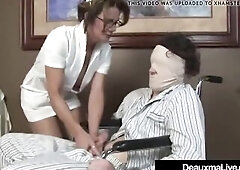 Texas Cougar Deauxma is the breasty nurse in charge of a patient who that babe comes to a conclusion to take care of with a sexy tugjob that guy won&#