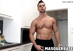 muscled policeman Angelo Godshack draining on patrol