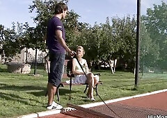 Caught banging with his cougar outdoors