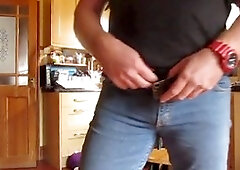 Will Polski strips down in orange tanga for a hot spycam session