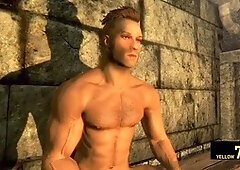 Sensual sauna encounter between two kinky guys