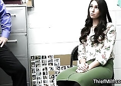 Fit housewife blows officers hard knob