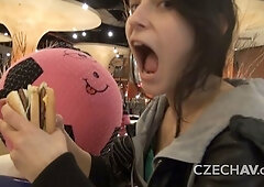 Beautiful 18 y/o fucks in public