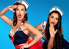 Megan and Eliza are having a great time at a friend's Halloween party when they discover a photo setup that perfectly matches the theme of their 