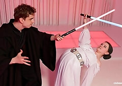 Sweetheart with natural tits Rebecca Nikson impaled by big dick
