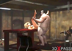 Fucking in basement. large boy nails hard a sexy blonde victim