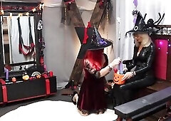 Halloween is coming up and sissy Dee gets so very concupiscent for what headmistress has in mind. Is it trick or treat, Greater amount like Ache or fu