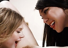 Shemale Takes On Two Babes At Once