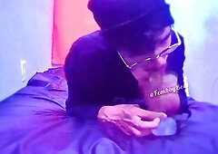 Blowjob, gay licking, femboy dildo