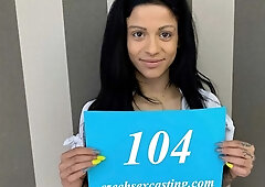 Gorgeous long-haired brunette Sandra Soul fucked in the missionary pose