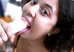 Stacked brunette goes solo toys and masturbation